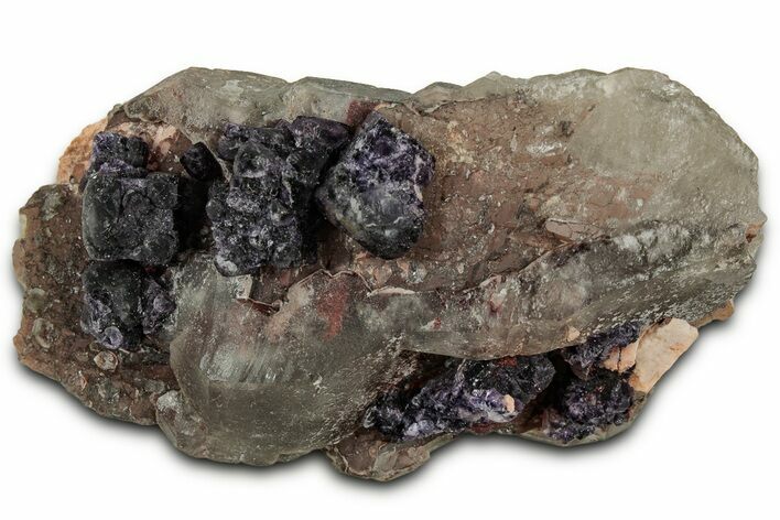 Purple Fluorite Cluster on Smoky Quartz Crystal - Colorado #330466